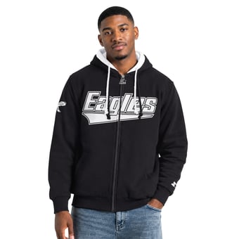 Men's Starter Black Philadelphia Eagles The Rival Retro Logo Full-Zip Hooded Jacket