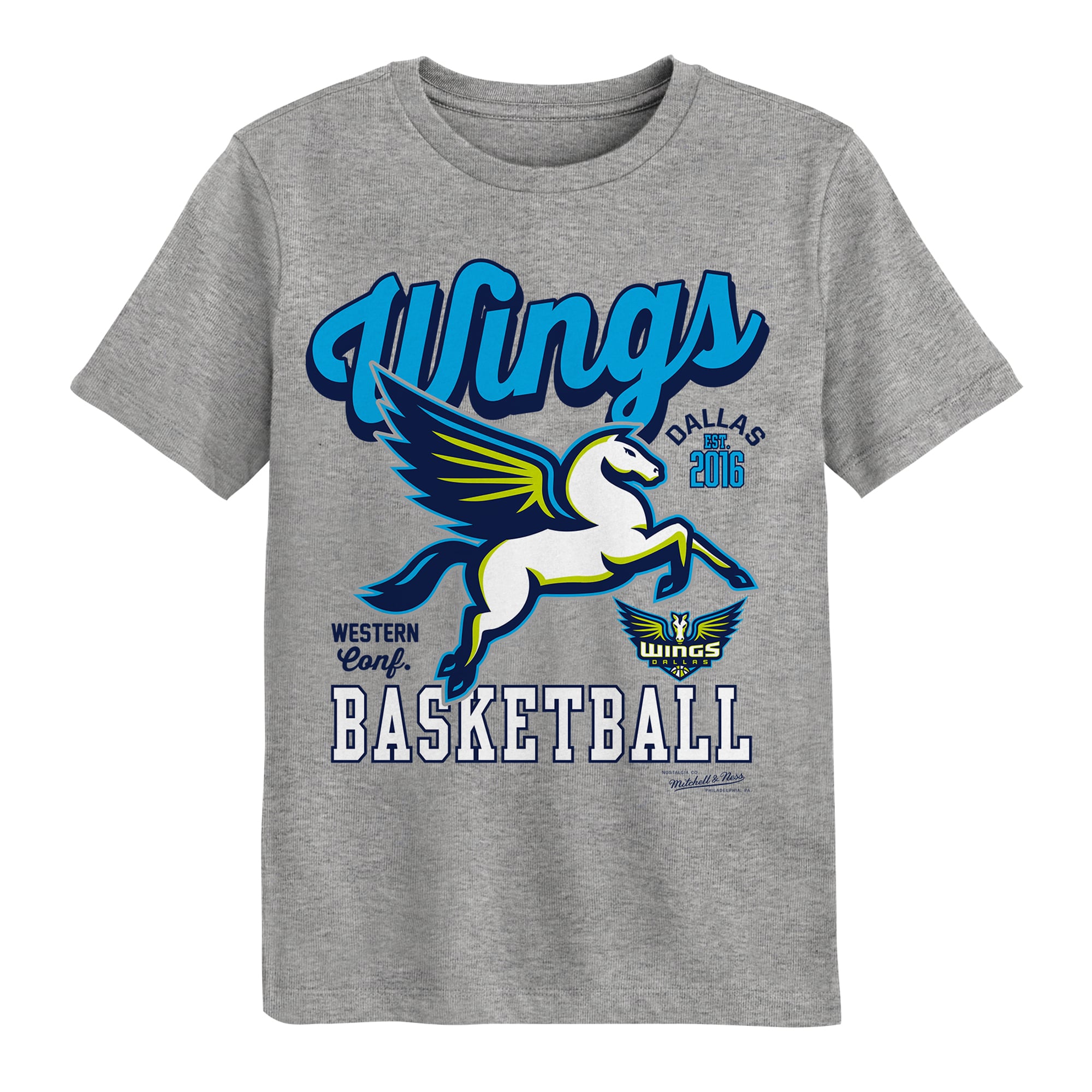 Preschool Mitchell & Ness Heather Gray Dallas Wings That Girl T-Shirt