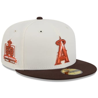 Men's New Era Natural/Brown Los Angeles Angels Pumpkin Spice 59FIFTY Fitted Hat