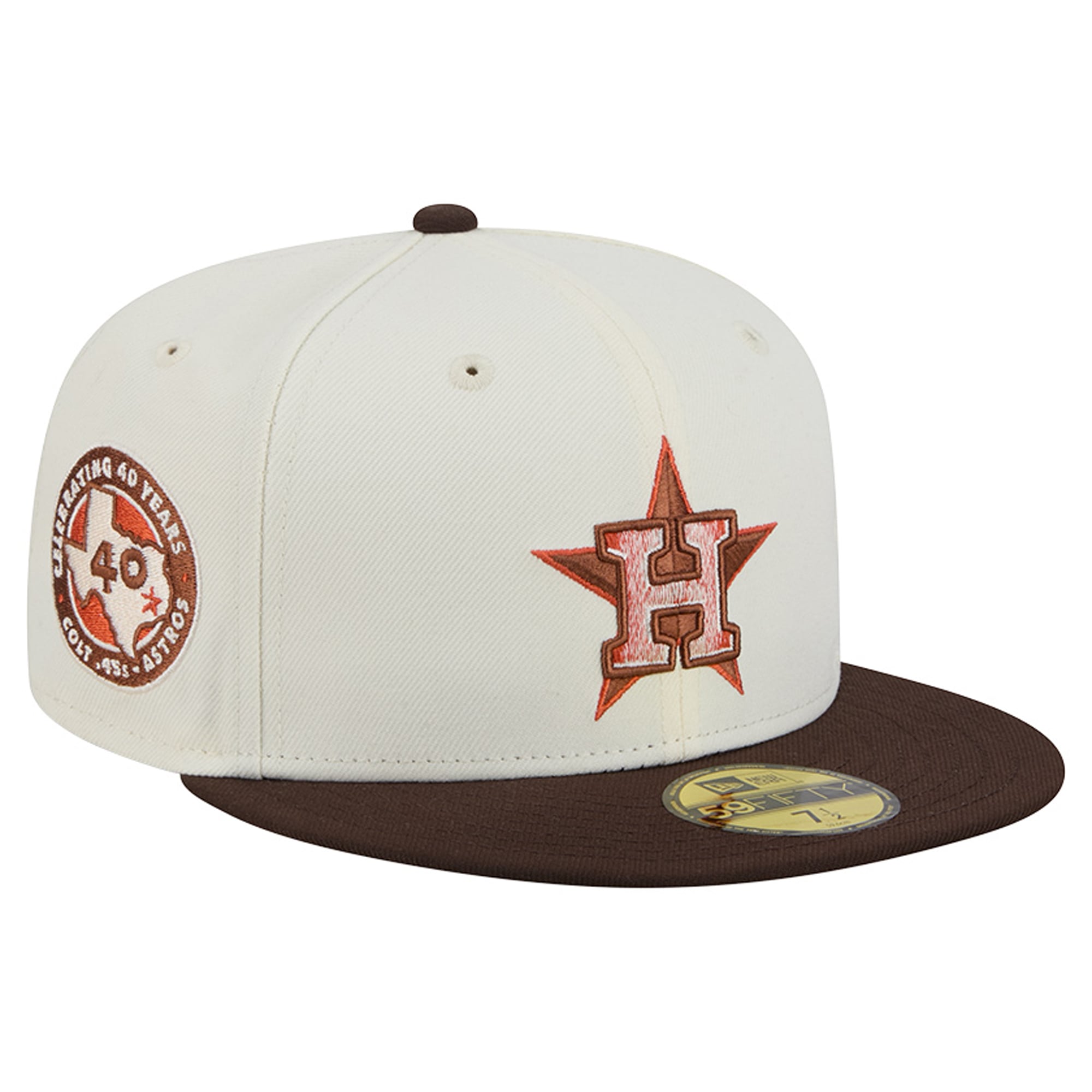 Men's New Era Natural/Brown Houston Astros Pumpkin Spice 59FIFTY Fitted Hat
