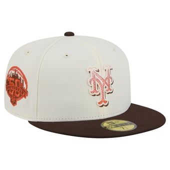 Men's New Era Natural/Brown New York Mets Pumpkin Spice 59FIFTY Fitted Hat