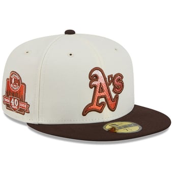 Men's New Era Natural/Brown Athletics Pumpkin Spice 59FIFTY Fitted Hat