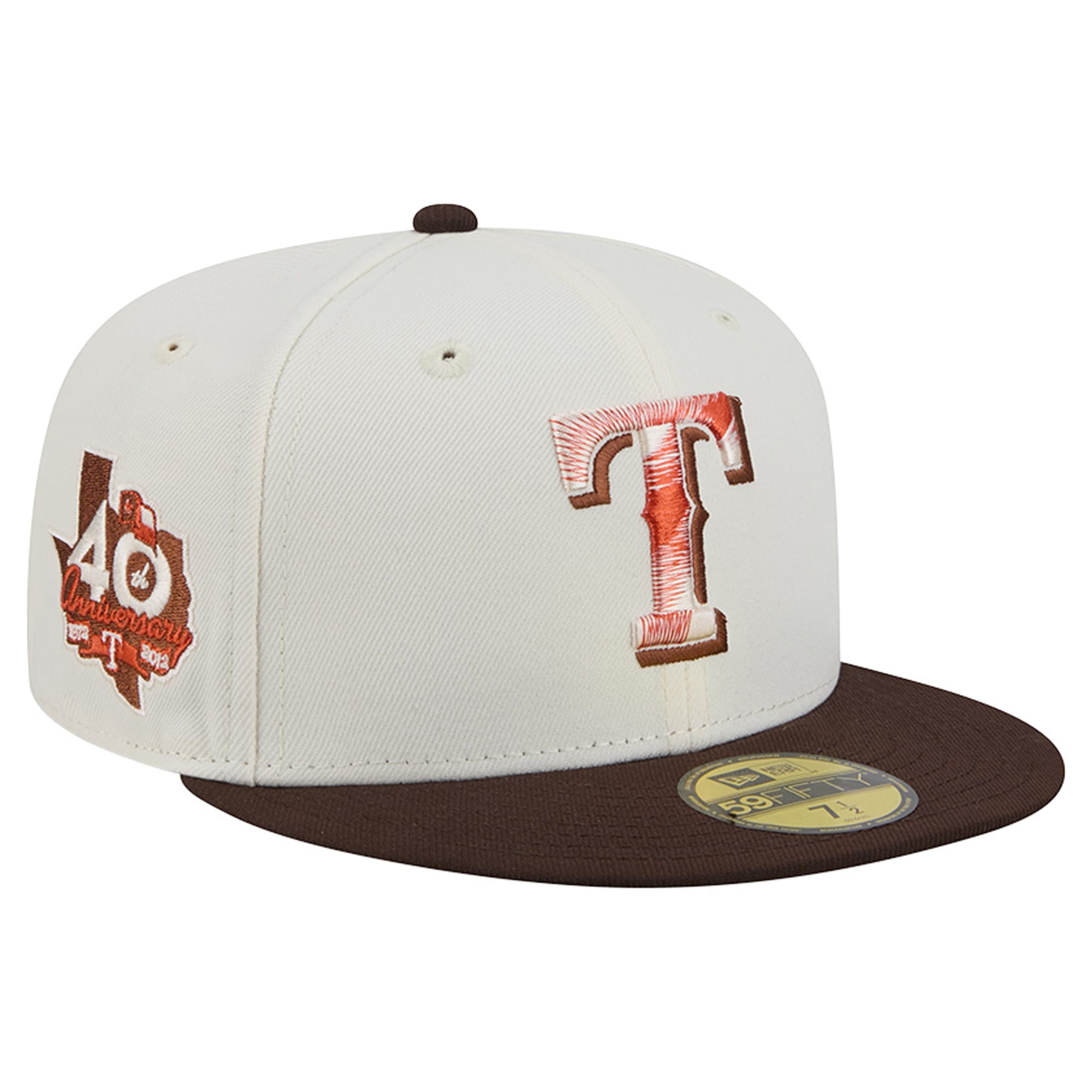 Men's New Era Natural/Brown Texas Rangers Pumpkin Spice 59FIFTY Fitted Hat