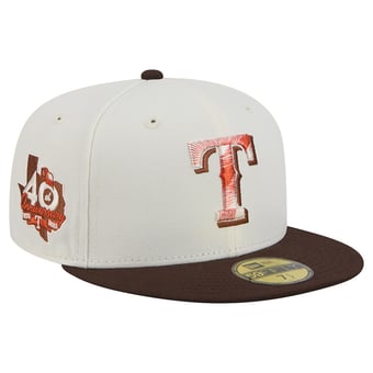 Men's New Era Natural/Brown Texas Rangers Pumpkin Spice 59FIFTY Fitted Hat