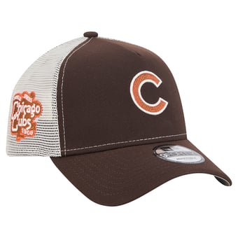 Men's New Era Brown Chicago Cubs Pumpkin Spice 9FORTY A-Frame Adjustable Trucker Hat