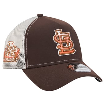 Men's New Era Brown St. Louis Cardinals Pumpkin Spice 9FORTY A-Frame Adjustable Trucker Hat