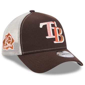 Men's New Era Brown Tampa Bay Rays Pumpkin Spice 9FORTY A-Frame Adjustable Trucker Hat