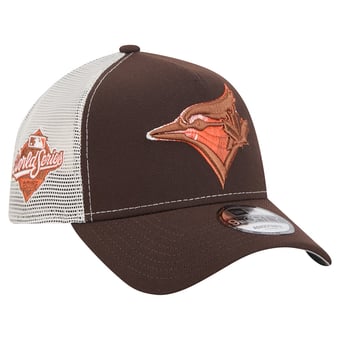 Men's New Era Brown Toronto Blue Jays Pumpkin Spice 9FORTY A-Frame Adjustable Trucker Hat
