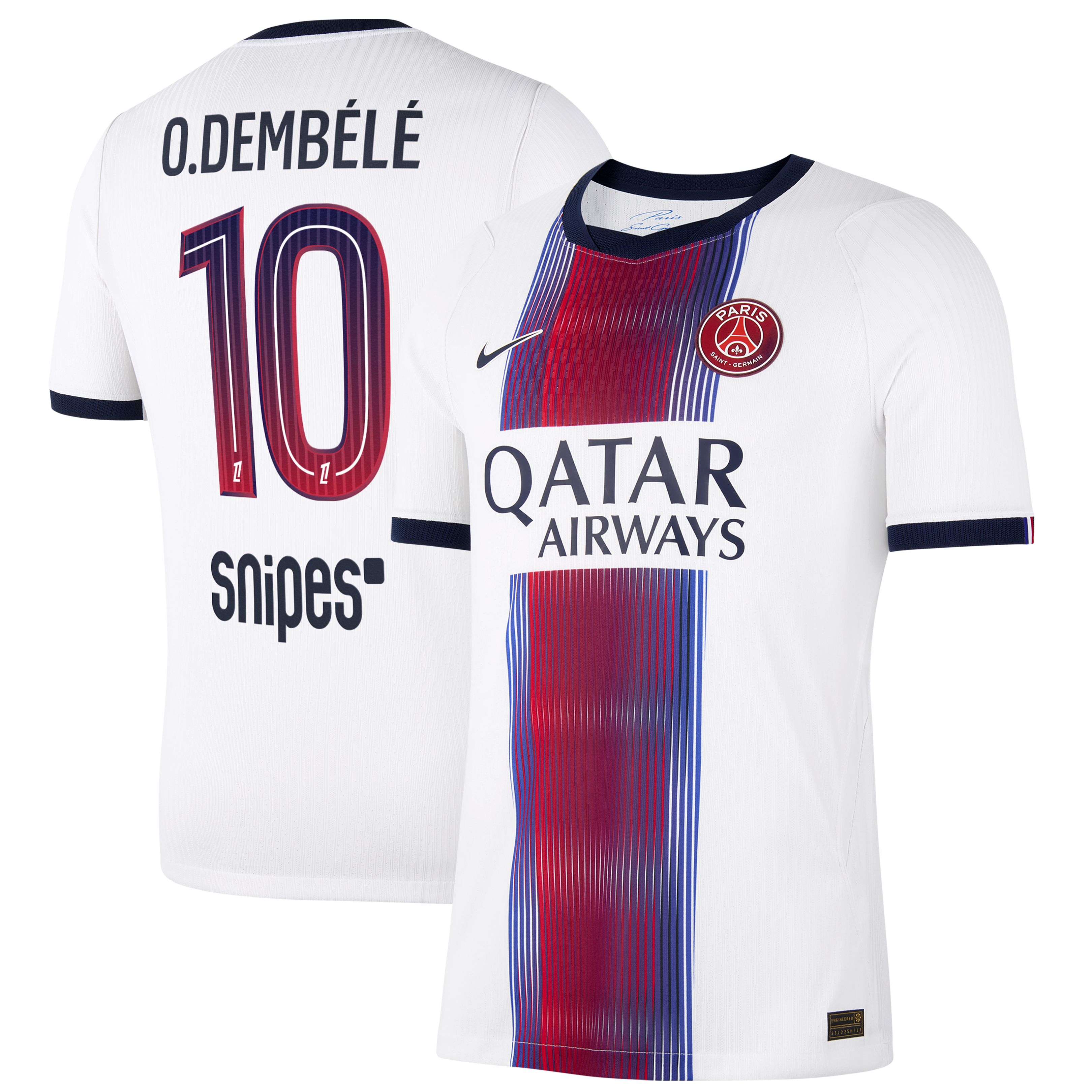 Men's Nike Ousmane Dembélé White Paris Saint-Germain 2026/27 Away Match Authentic Jersey