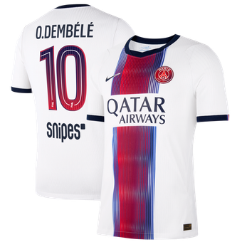 Men's Nike Ousmane Dembélé White Paris Saint-Germain 2026/27 Away Match Authentic Jersey