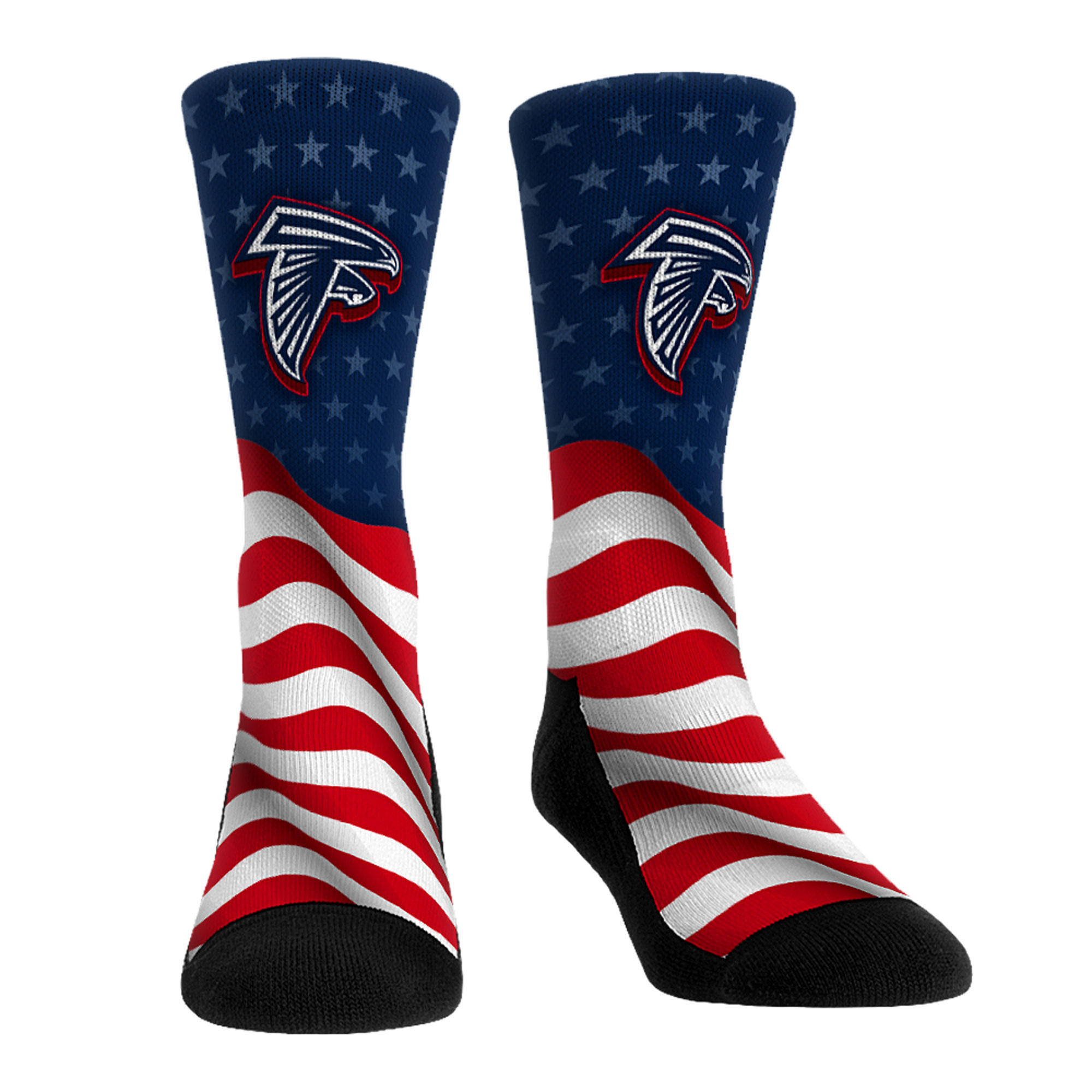 Unisex Rock Em  Blue Atlanta Falcons Patriotic Flag Crew Socks