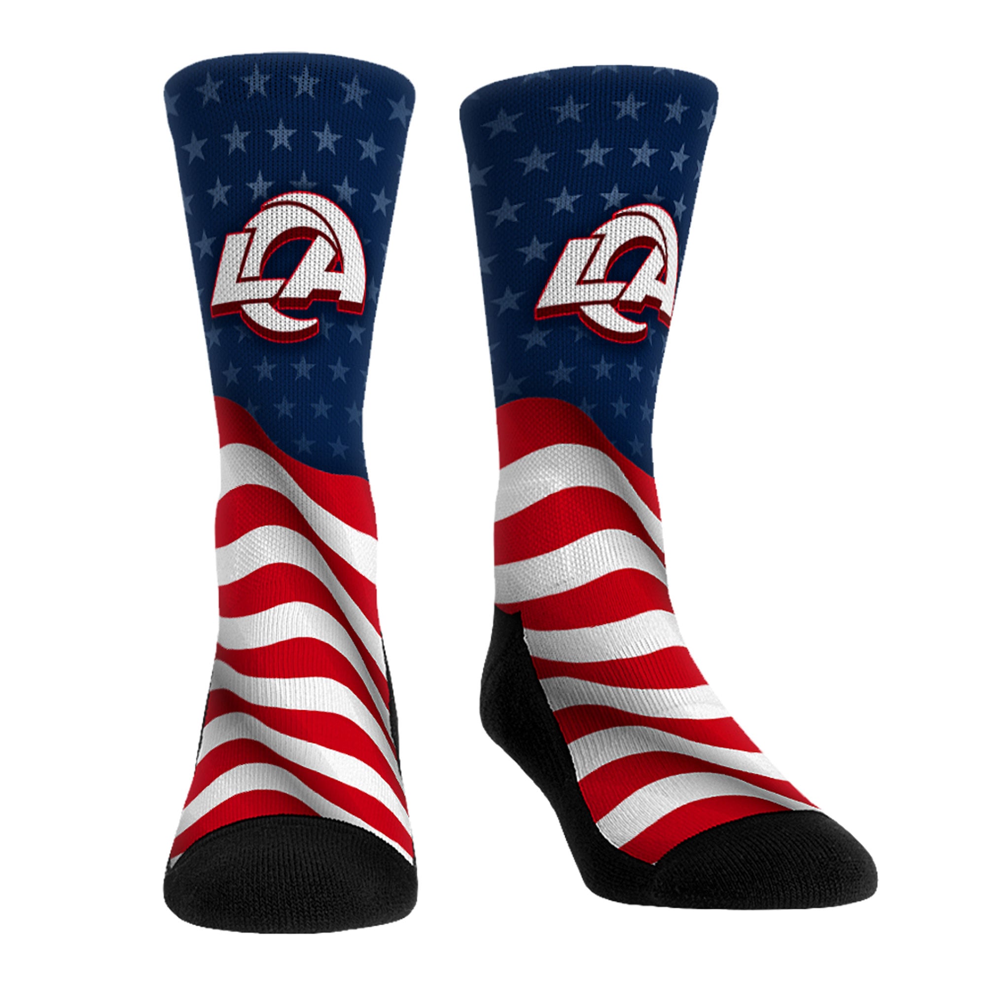 Unisex Rock Em  Blue Los Angeles Rams Patriotic Flag Crew Socks