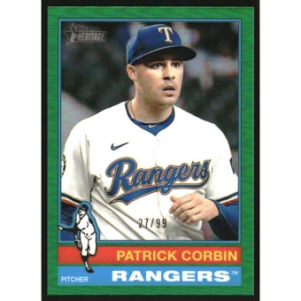 2025 Topps Heritage Chrome Green Refractors #619 Patrick Corbin