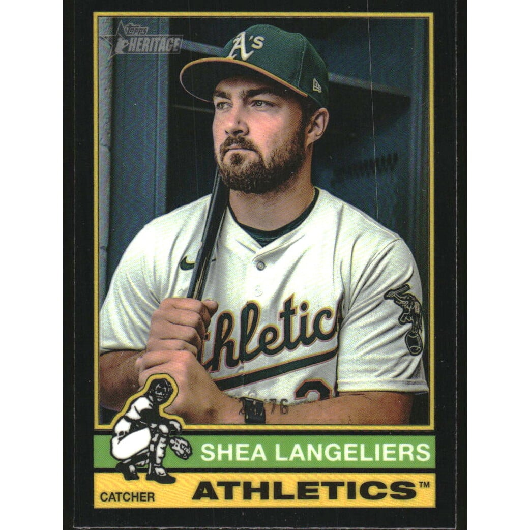 2025 Topps Heritage Chrome Black Refractors #446 Shea Langeliers. rookie card picture