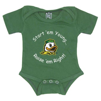 Newborn & Infant Little King Green Oregon Ducks Start 'Em Young Bodysuit