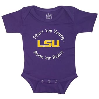 Newborn & Infant Little King Purple LSU Tigers Start 'Em Young Bodysuit