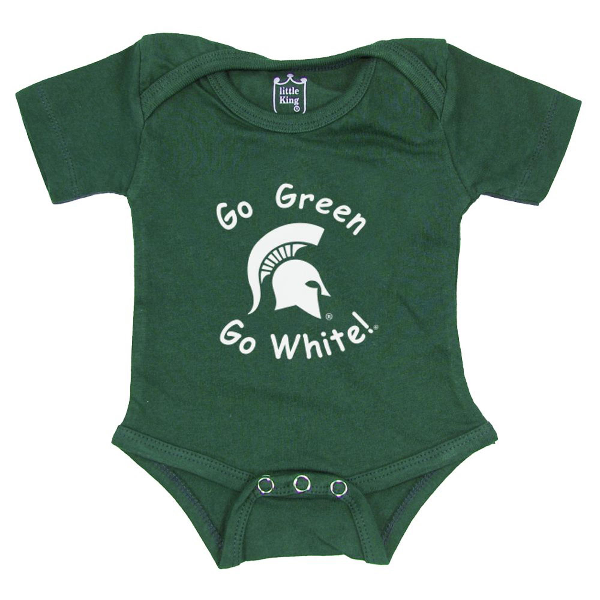 Newborn & Infant Little King Green Michigan State Spartans Start 'Em Young Bodysuit