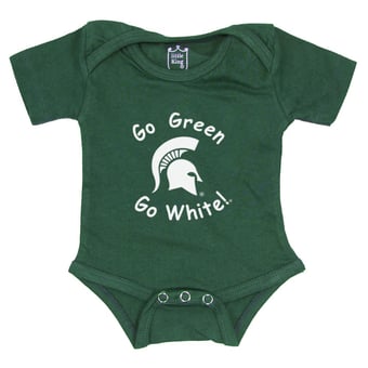 Newborn & Infant Little King Green Michigan State Spartans Start 'Em Young Bodysuit