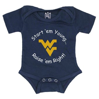 Newborn & Infant Little King Navy West Virginia Mountaineers Start 'Em Young Bodysuit