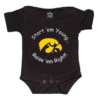 Newborn & Infant Little King Black Iowa Hawkeyes Start 'Em Young Bodysuit