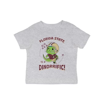 Infant Vive La Fete Gray Florida State Seminoles Dinorrific T-Shirt