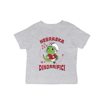 Infant Vive La Fete Gray Nebraska Huskers Dinorrific T-Shirt