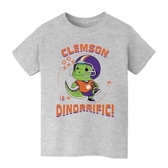 Youth Vive La Fete Gray Clemson Tigers Dinorrific T-Shirt