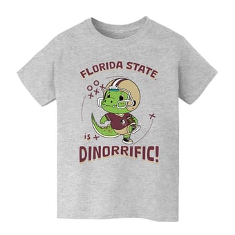 Youth Vive La Fete Gray Florida State Seminoles Dinorrific T-Shirt