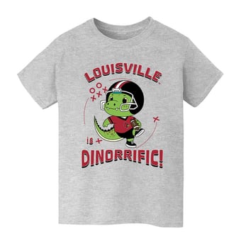 Youth Vive La Fete Gray Louisville Cardinals Dinorrific T-Shirt