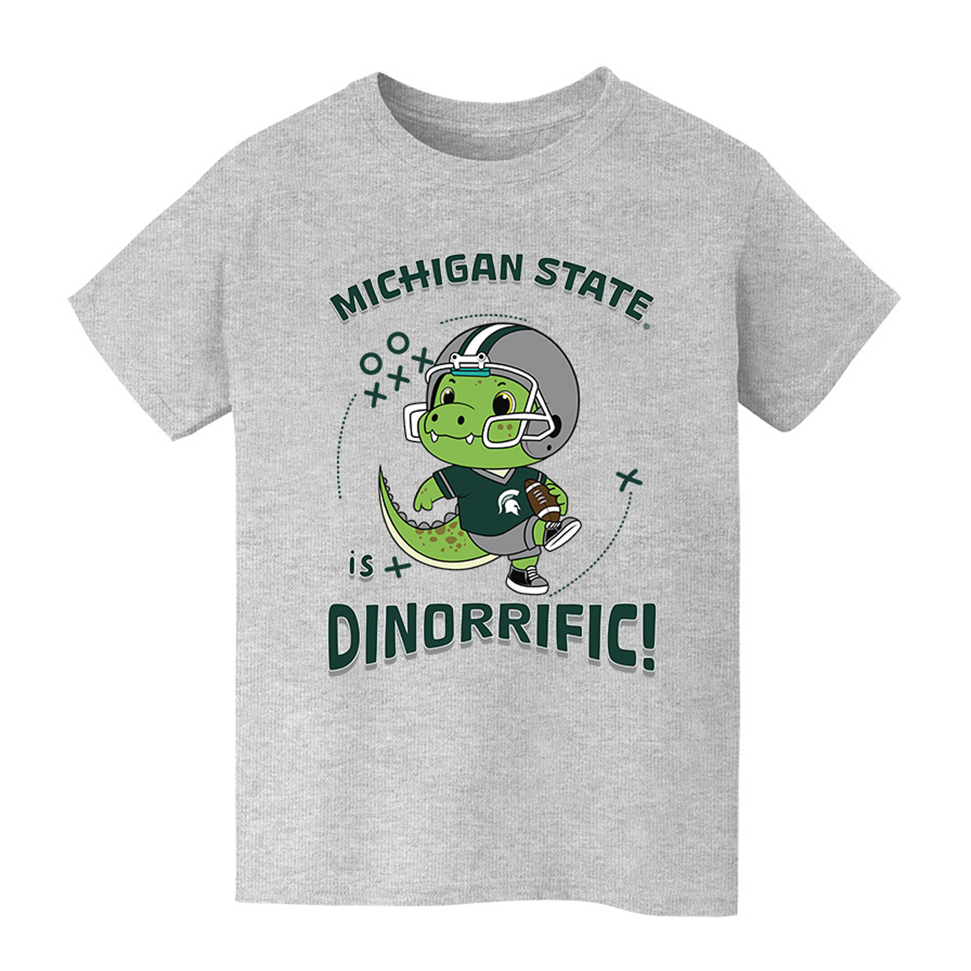 Youth Vive La Fete Gray Michigan State Spartans Dinorrific T-Shirt