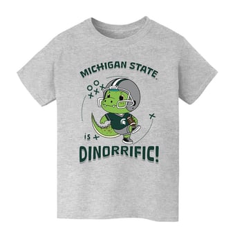 Youth Vive La Fete Gray Michigan State Spartans Dinorrific T-Shirt