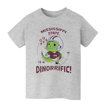 Youth Vive La Fete Gray Mississippi State Bulldogs Dinorrific T-Shirt