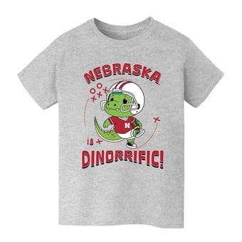 Youth Vive La Fete Gray Nebraska Huskers Dinorrific T-Shirt