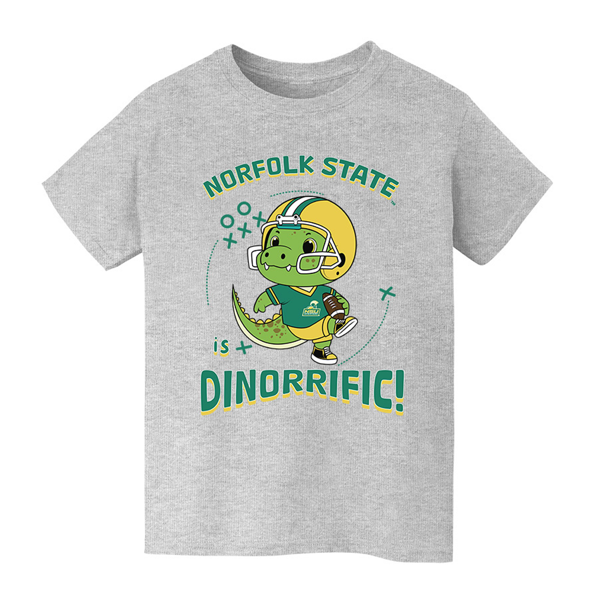 Youth Vive La Fete Gray Norfolk State Spartans Dinorrific T-Shirt