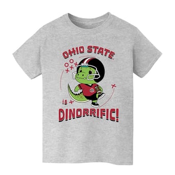Youth Vive La Fete Gray Ohio State Buckeyes Dinorrific T-Shirt