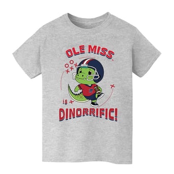 Youth Vive La Fete Gray Ole Miss Rebels Dinorrific T-Shirt