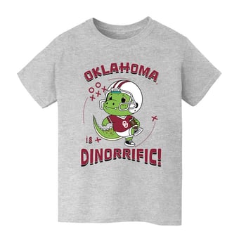 Youth Vive La Fete Gray Oklahoma Sooners Dinorrific T-Shirt
