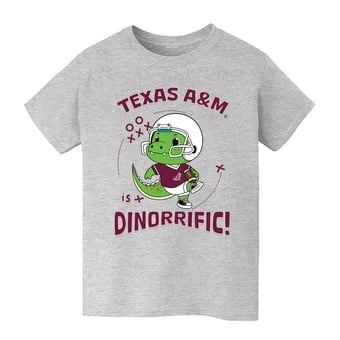Youth Vive La Fete Gray Texas A&M Aggies Dinorrific T-Shirt