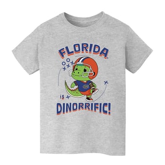 Youth Vive La Fete Gray Florida Gators Dinorrific T-Shirt