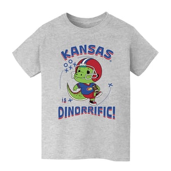 Youth Vive La Fete Gray Kansas Jayhawks Dinorrific T-Shirt