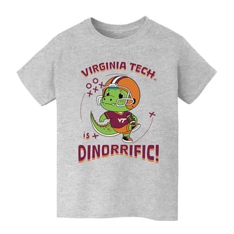 Youth Vive La Fete Gray Virginia Tech Hokies Dinorrific T-Shirt