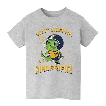 Youth Vive La Fete Gray West Virginia Mountaineers Dinorrific T-Shirt