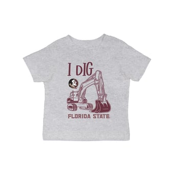 Infant Vive La Fete Gray Florida State Seminoles Excavator T-Shirt