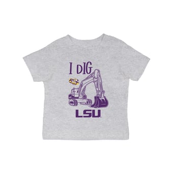 Infant Vive La Fete Gray LSU Tigers Excavator T-Shirt