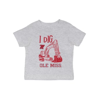 Infant Vive La Fete Gray Ole Miss Rebels Excavator T-Shirt