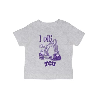 Infant Vive La Fete Gray TCU Horned Frogs Excavator T-Shirt