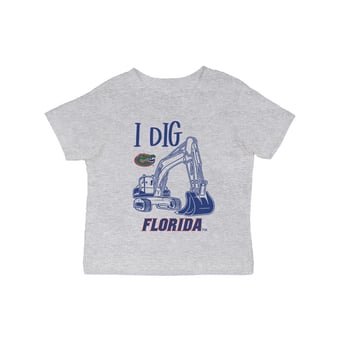 Infant Vive La Fete Gray Florida Gators Excavator T-Shirt