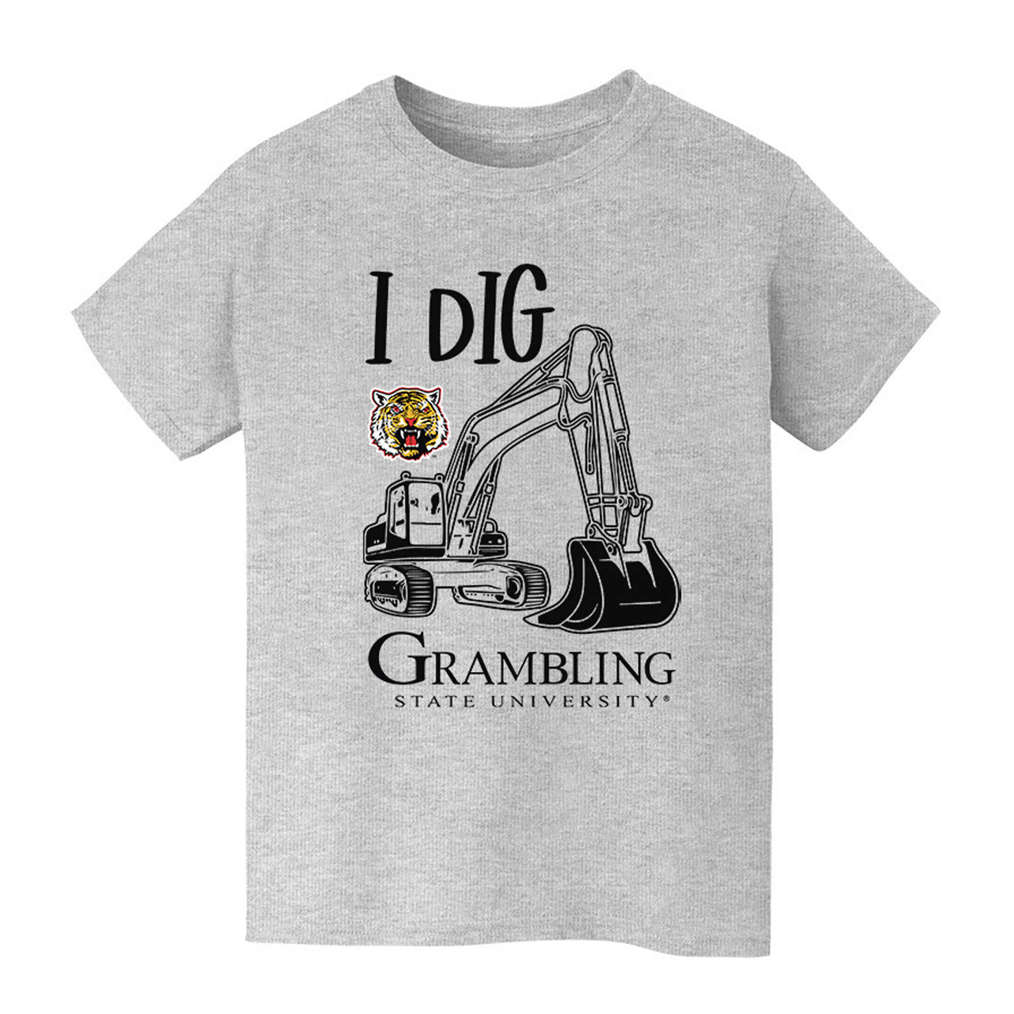 Youth Vive La Fete Gray Grambling Tigers Excavator T-Shirt