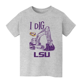 Youth Vive La Fete Gray LSU Tigers Excavator T-Shirt