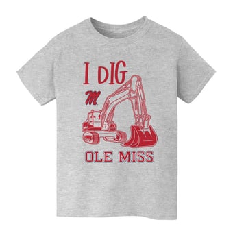 Youth Vive La Fete Gray Ole Miss Rebels Excavator T-Shirt